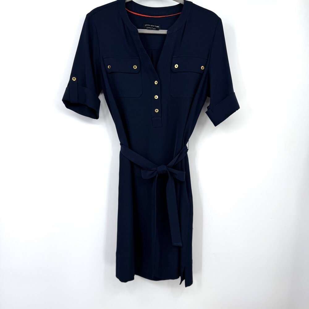 Jones New York Womens Above Knee 3/4 Sleeve Shirtdress woman’s size medium 8 / 1